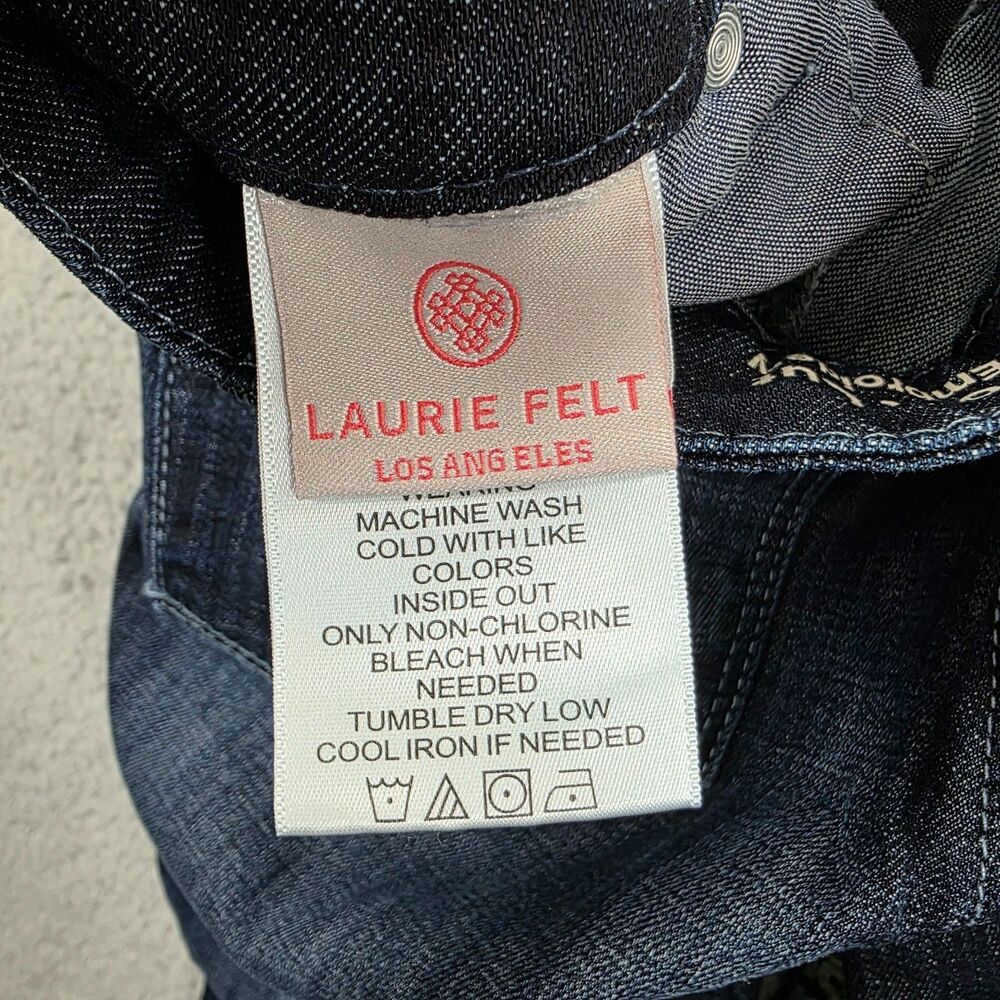 Laurie Felt Classic Boot Cut Classic Denim Floral Embroidered Jeans Size 0 - Picture 7 of 16